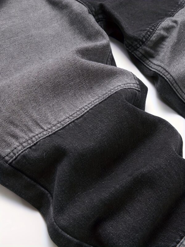 YasuyuAn Slim Fit Color Block Jeans for Men - Non-Stretch Denim, Casual & Slimming Effect, Washed Gray with Green to Black Transition, Perfect for Weekend Casual Wear - Image 5