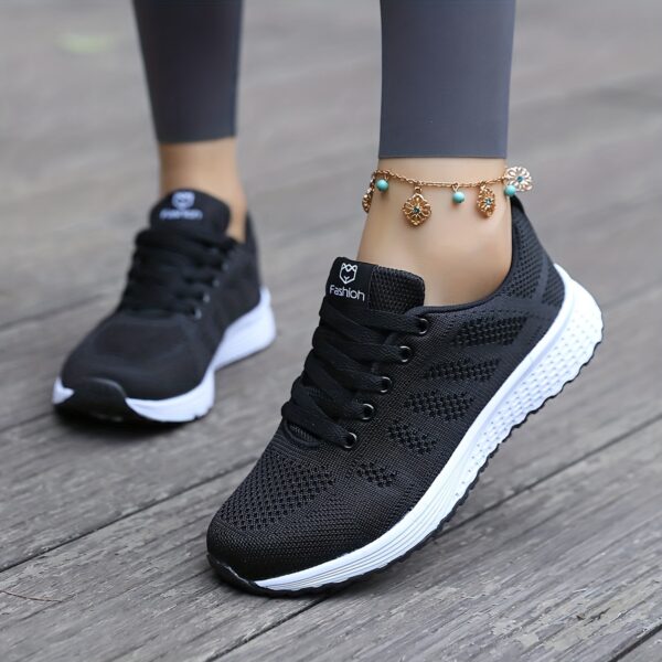All-Season Women'S Breathable Mesh Sneakers - Lightweight Lace-Up Running Shoes, Comfortable Casual Walking Shoes with EVA MD Sole, Fabric Upper & Insole for Work, Travel, and Sports, Casual Wear Sneakers | Stylish Laceup Shoes | Breathable Mesh Upper - Image 10