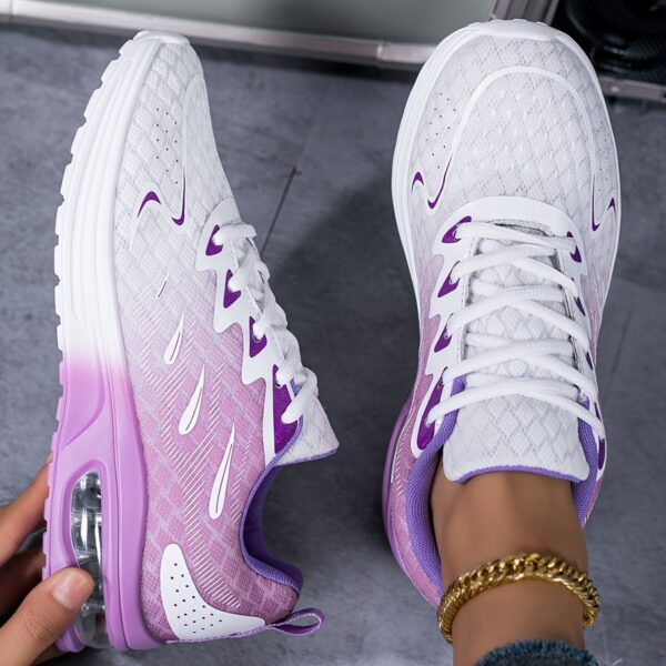 1 Pair Women's Breathable Mesh Running Shoes, All-Season Cushioned Stability Sneakers with Faux Sole and Fabric Insole for Casual Travel - Image 2
