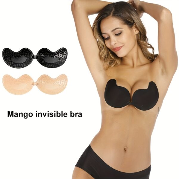 Mango Invisible Bra - Spring/Summer Thin, Breathable, Wireless, Mango-Shaped Front Clasp, No Print, Non-Textile Materials, Hand Wash Only, Invisible Bra | Mango Design | Comfortable Fit