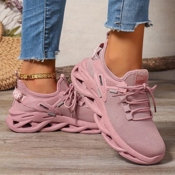 Valentine'S Day Women'S Solid Color Mesh Lace-Up Casual Sports Shoes, Breathable Low-Top Outdoor Running Shoes, Suitable for Gym Workouts. - Image 11