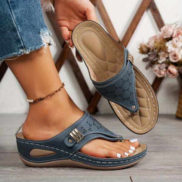 New Women's Fashion Casual Thick Sole Wedge Slipper Slippers - Image 5