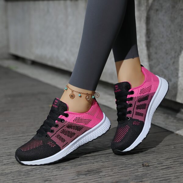 All-Season Women'S Breathable Mesh Sneakers - Lightweight Lace-Up Running Shoes, Comfortable Casual Walking Shoes with EVA MD Sole, Fabric Upper & Insole for Work, Travel, and Sports, Casual Wear Sneakers | Stylish Laceup Shoes | Breathable Mesh Upper - Image 9