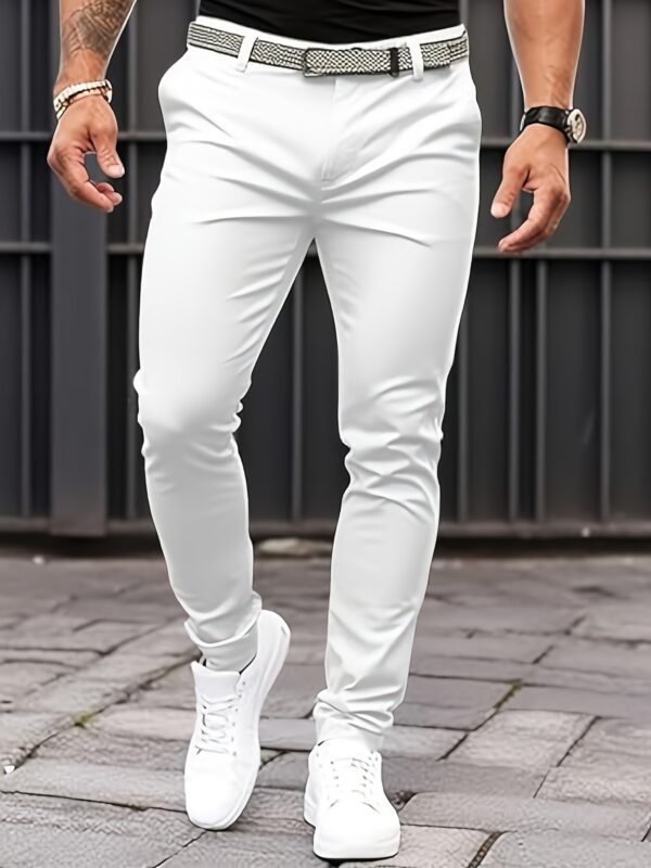 Men'S Slim-Fit Stretch Denim Casual Pants - Raw Detailing, Dark Blue, Comfortable & Stylish for Casual Attire, All-Season Jeans|Slim Fit Pants|Stylish Casualwear - Image 10