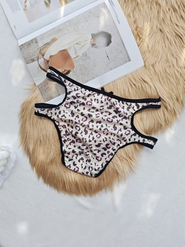 3pcs Hollow Bull Tiger Leopard Print Comfortable Sexy Panties Set - Image 5
