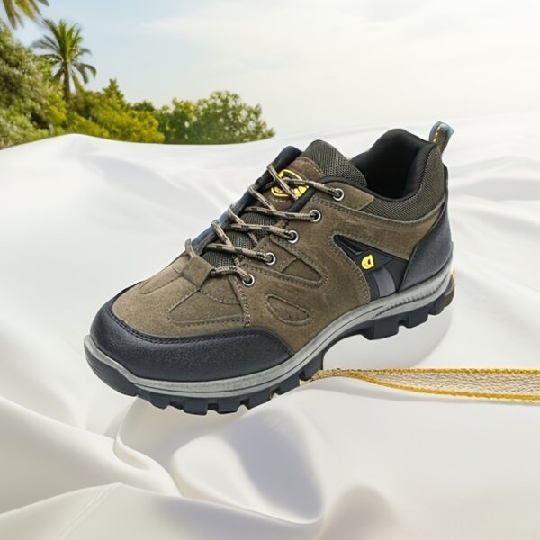 Men's Lightweight Breathable Hiking Shoes - Non-Slip Outdoor Trekking Sneakers with Soft PVC Sole, Brown & Blue Design for Spring/Summer/Fall Casual Wear, Hiking Boots, Casual Trekking Shoes, Breathable Hiking Sneakers, Rugged Sole Footwear - Image 6