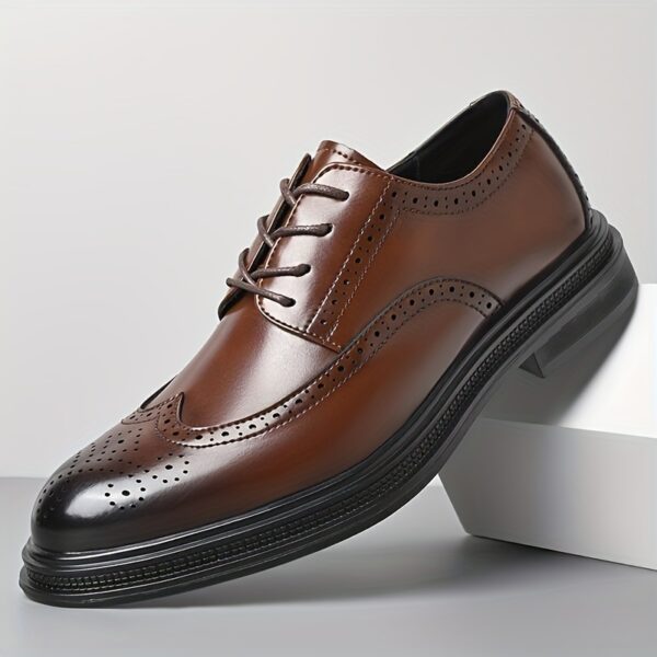 7785 Blok Carved Men's Shoes New Spring and Autumn Retro Casual Shoes British Style Business Formal Shoes Suit Wedding Shoes Thin Strap Round Comfortable Casual Classic Single Shoes