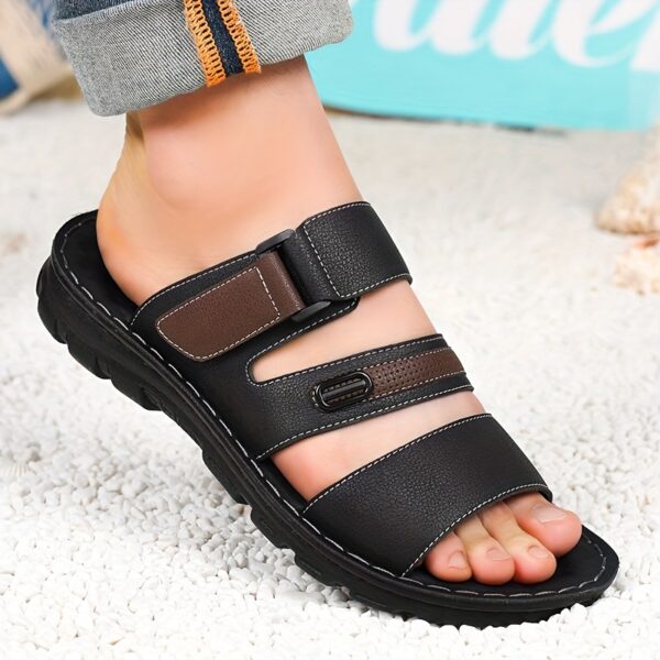 Comfortable Slip-On Sandals for Men - Breathable Quick-Dry Microfiber, Non-Slip Lightweight Beach Shoes with Soft Sole for Home & Outdoor Use, Casual Slipon Design, Comfortable Footwear - Image 2