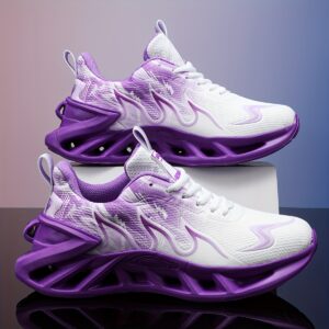 Breathable Mesh Running Shoes, Comfortable Soft Sole Walking Casual Sneakers, Thick Sole Trendy All-Match Purple Women's Footwear, Valentine's Day Birthday Gift, Cute Shoes