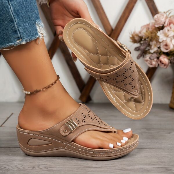 New Women's Fashion Casual Thick Sole Wedge Slipper Slippers - Image 7