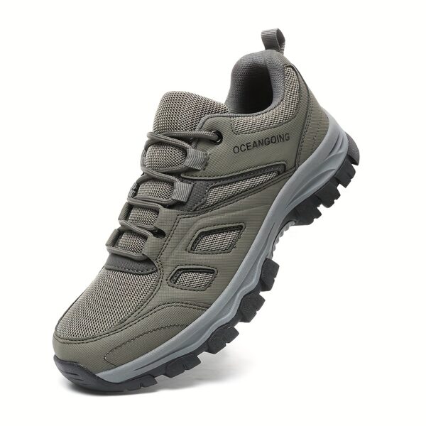 Men'S Breathable Low-Top Hiking Sneakers - Lightweight PU & Mesh Upper, Durable TPR Sole, Lace-Up Closure, All-Season Outdoor & Casual Shoes in Sizes 39-48 (Black), Hiking Boots, Trail Running Shoes, Sporty Hightops, Cushioned Support - Image 3