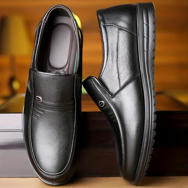 Men's Dress Shoes - Formal and Casual Low-Top Design, Suitable for Business, Weddings, Office - Black, Classic Lace-Up Style, Business Casual Shoes - Image 5