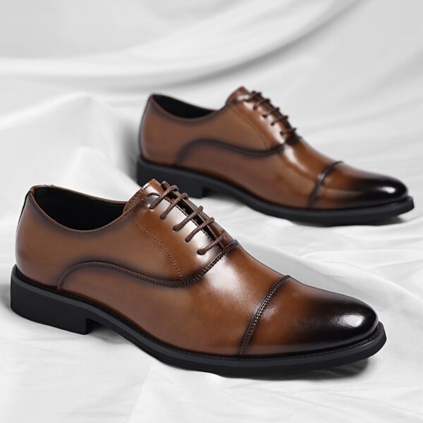 Exquisite craftsmanship high-end Men's business casual lace-up shoes, premium material upper + anti-slip and wear-resistant rubber sole, available in 2 colors and 10 sizes. Luxurious dress shoes for men to elevate your style, suitable for any occasion and outfit - Image 6