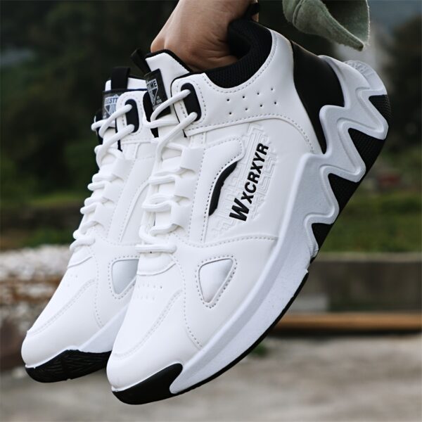 Men'S Stylish High-Top Sneakers with "WOD" Logo - Comfortable, Non-Slip Lace-Up Athletic Shoes for Outdoor Activities, All-Season Wear, Casual Sports Style, Rubber Sole, Fabric Upper, Casual Athletic Shoes | Stylish High Top Sneakers | Rubber Base Sole - Image 9