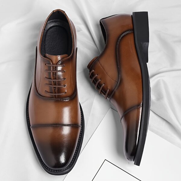 Exquisite craftsmanship high-end Men's business casual lace-up shoes, premium material upper + anti-slip and wear-resistant rubber sole, available in 2 colors and 10 sizes. Luxurious dress shoes for men to elevate your style, suitable for any occasion and outfit - Image 3