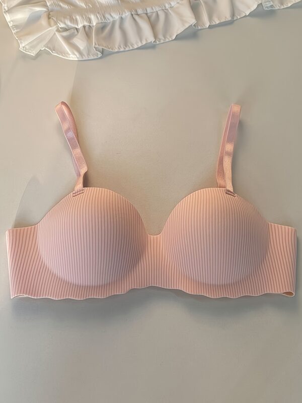 Randomly 3pcs Thin Strap Lingerie for Women, Small Bust, Gathered Striped Half-Cup No Underwire, Lifts and Supports Against Sagging, Soft and Comfortable - Image 10