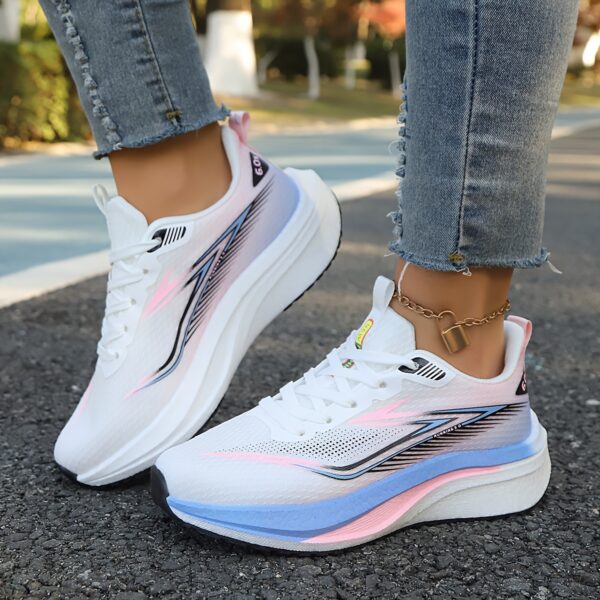 New Women's Running Shoes with Breathable Mesh and Popcorn Ultra Light Carbon Board, Fashionable and Versatile Sports Shoes - Image 4