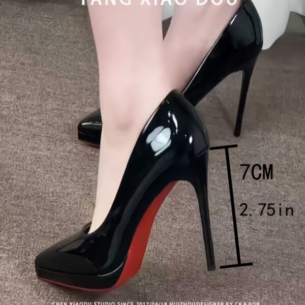 Stylish Pointed - toe High - heel Women's Shoes - Black Cover, Essential for Workplace - Image 9