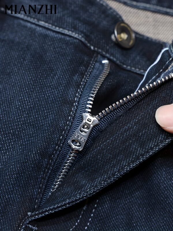 MIANZHI Men'S Slim-Fit Stretch Denim Jeans with Chinese Embroidery - Straight-Leg Mid-Rise, Button Closure, Light Wash, All-Season Casual Wear for Casual Attire, Comfortable Fashion, Breathable Fabric - Image 7