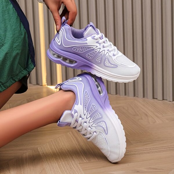 Women'S Cushioned Running Sneakers, Lightweight All-Season Tennis Training Shoes, Fabric Upper & Inner, Sole, Normal Pronation, Solid Color Design - Image 8