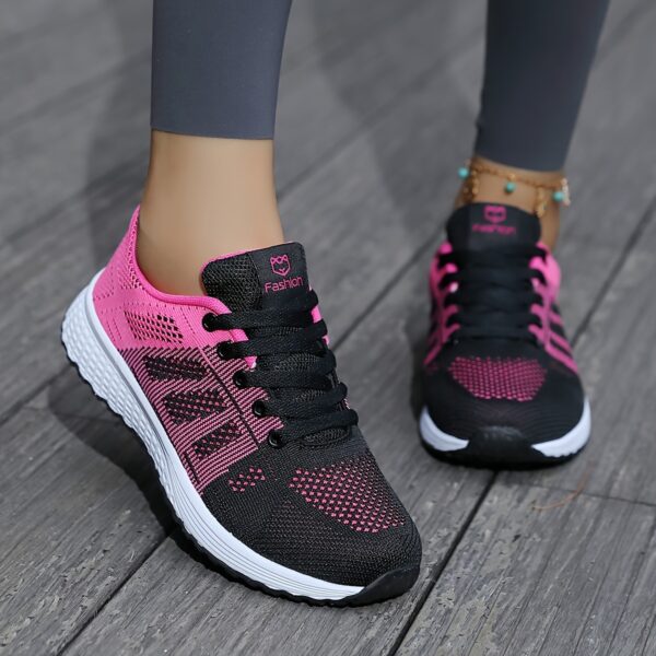 All-Season Women'S Breathable Mesh Sneakers - Lightweight Lace-Up Running Shoes, Comfortable Casual Walking Shoes with EVA MD Sole, Fabric Upper & Insole for Work, Travel, and Sports, Casual Wear Sneakers | Stylish Laceup Shoes | Breathable Mesh Upper