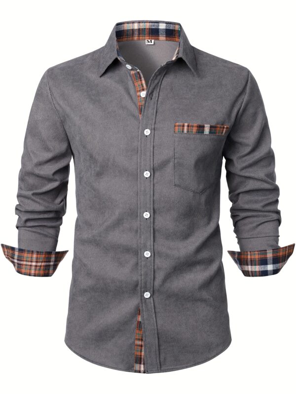 Men's Lapel Shirt, Casual Button Up Long Sleeve Shirt For Summer Fall Business