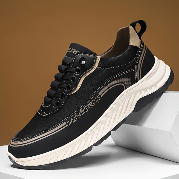 Men's Casual Sports Footwear - Breathable, Non-Slip Sole, All-Season Running Gear with Geometric Pattern, Autumn Winter - Image 2