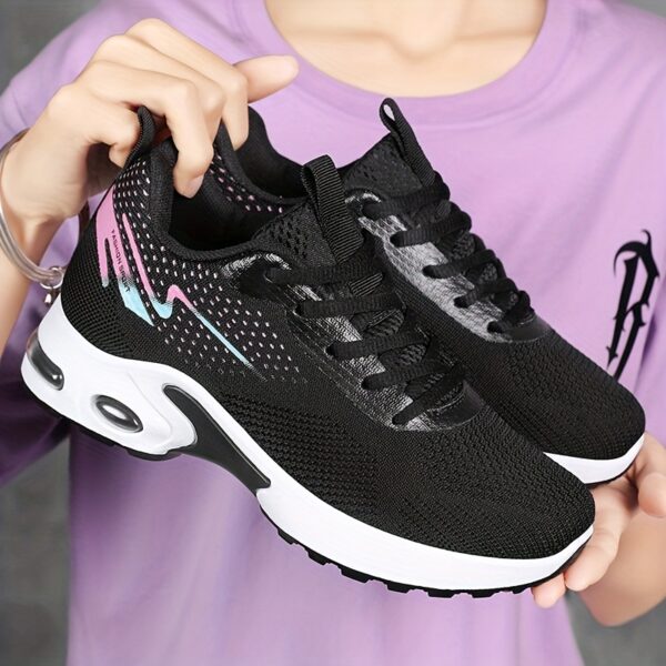 Women's lightweight and breathable knitted sports shoes with air cushion, made of soft and highly elastic fabric, comfortable for casual outdoor wear in all seasons. Women's sports shoes are suitable for wearing in all four seasons - Image 7
