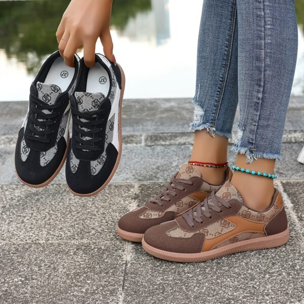 Women's Floral Print Casual Sneakers - Breathable, Stylish & Comfortable with Cushioned Insole Support, Lace-Up Design, and Durable TPR Sole for All-Day Wear - Image 4