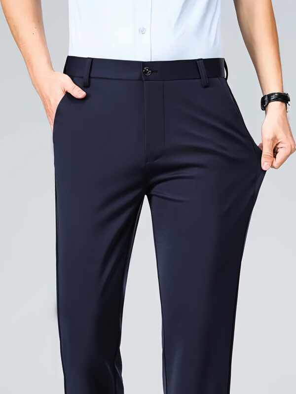 Men'S Summer Stretch Wrinkle-Free Casual Trousers, Smooth And Anti-Wrinkle Business Long Pants Made of, Breathable And Cool. - Image 5