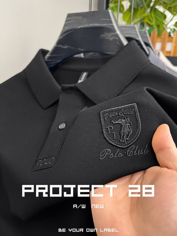 Men'S Navy Blue Polo Shirt with "Polo Club" Embroidery - Breathable, Soft, and Comfortable for Outdoor Sports and Golf, Casual Summer Wear, Perfect Gift for Boyfriend or Date, Casual Summer Wear | Embroidered Polo Shirt | Comfortable Fit, Polo Shirts - Image 2