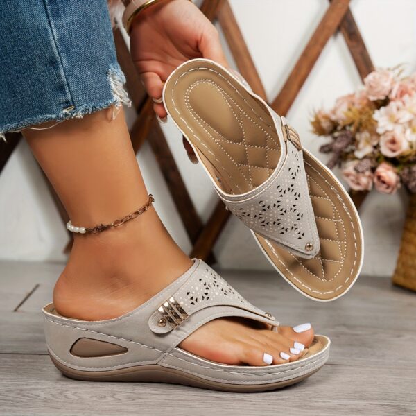 New Women's Fashion Casual Thick Sole Wedge Slipper Slippers - Image 3