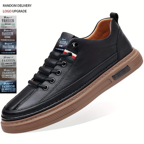 Men's Retro Brown Sneakers - Soft, Non-Slip Thick Sole, Lace-Up Casual Running Shoes for All Seasons, Hiking & Casual Attire - Image 3