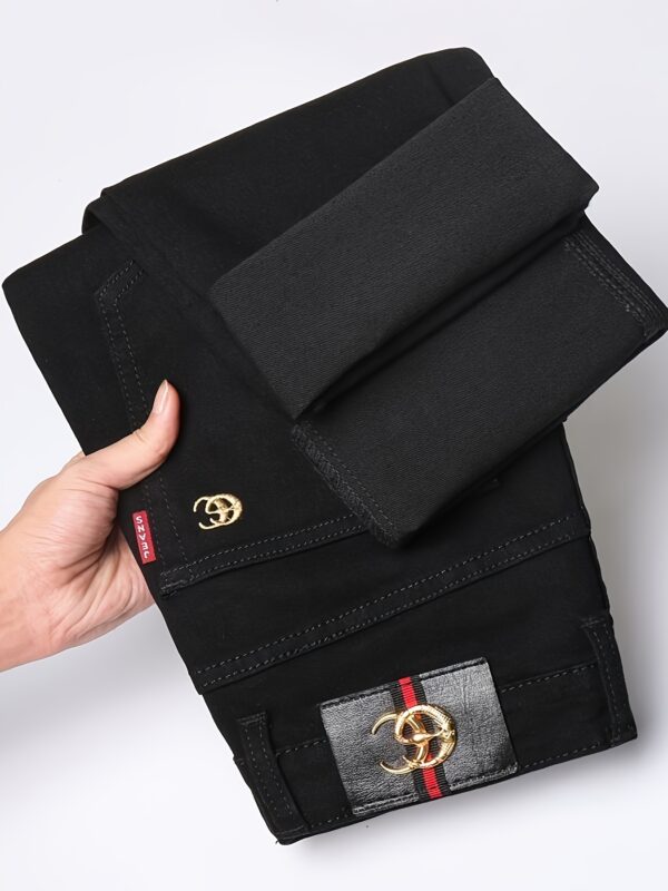 Men'S Black Straight-Leg Business Jeans - Image 5