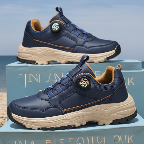 Men's Fashionable Sneakers with Rotary Closure - Casual, Sporty Design, Non-Slip Durable Sole, Shock-Absorbing Athletic Footwear for All Seasons - Image 3