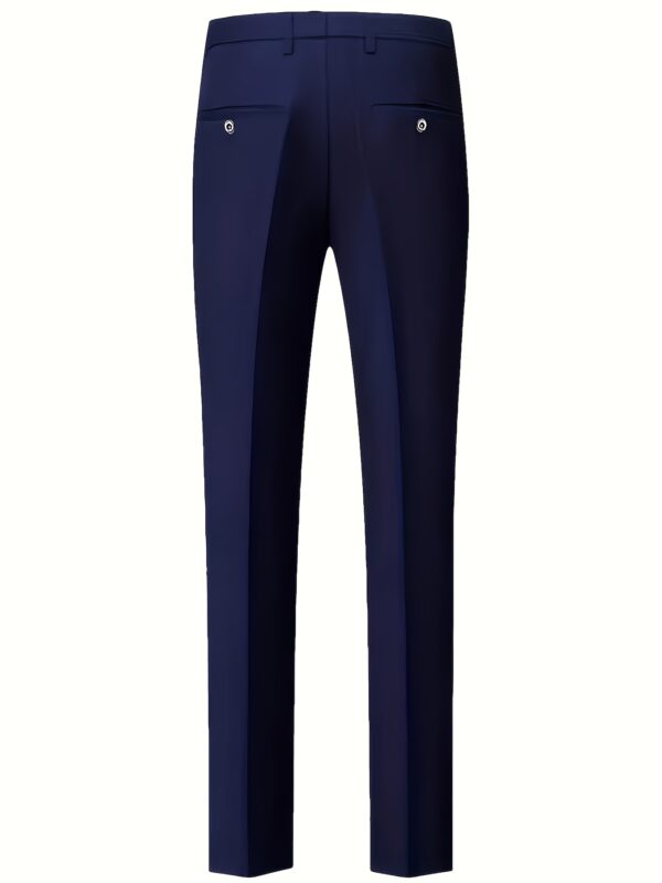 3pcs Men'S Polyester Suit Set, Shawl Collar, Non-Stretch Solid Color Work Style, Long Sleeve, Regular Fit with Vest and Pocket Details, Suitable for Spring, Summer, and Autumn - Image 5