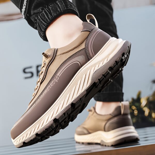Men's Casual Sports Footwear - Breathable, Non-Slip Sole, All-Season Running Gear with Geometric Pattern, Autumn Winter - Image 6