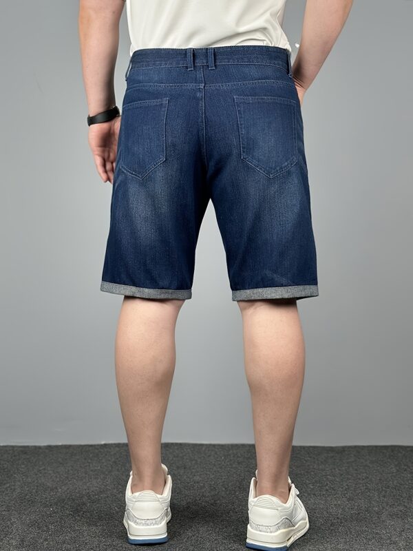 Men'S Summer Straight-Leg Denim Shorts - Slim Fit, Light Wash, Casual Style, Comfortable & Stylish for Casual Attire, Jeans Shorts - Image 4