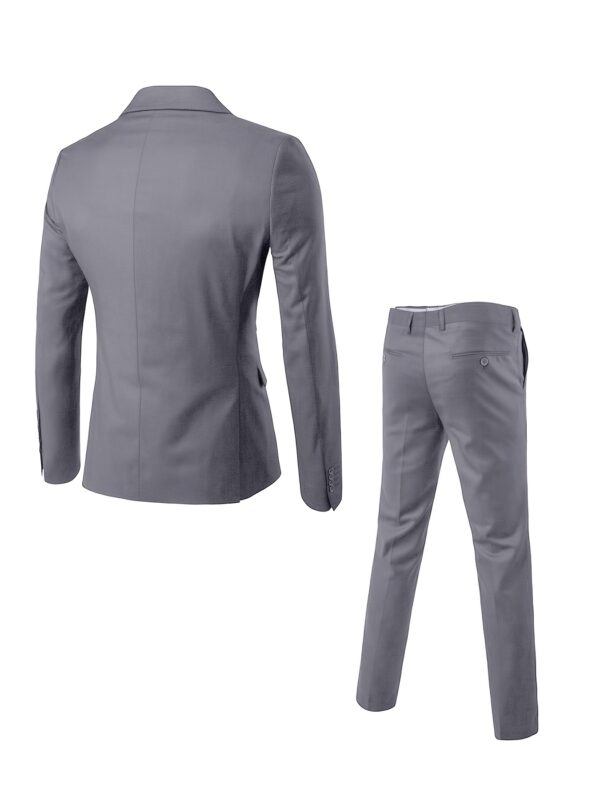 Men'S Slim Fit Three-Piece Black Suit with White Shirt and Patterned Tie - Perfect for Formal Events, Weddings, and Parties, Wedding Attire|Slim Fit Suit|Detailed Construction - Image 9