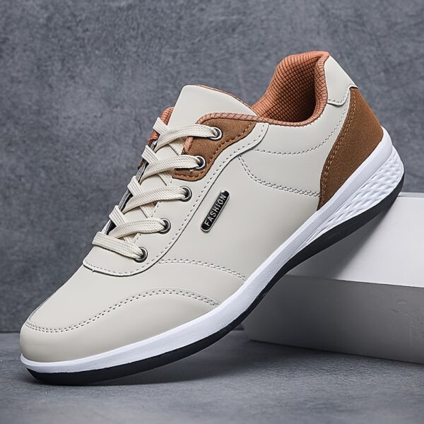 FAYWELLME Unisex Breathable Running Shoes - Lightweight Synthetic Synthetic Leather Sneakers with Cushioned MD Sole, Grey & Brown Accents, All-Season Comfort for Men & Women, Comfy Shoes, Casual Footwear, Stylish Contrast Accents, Comfortable Insole - Image 4