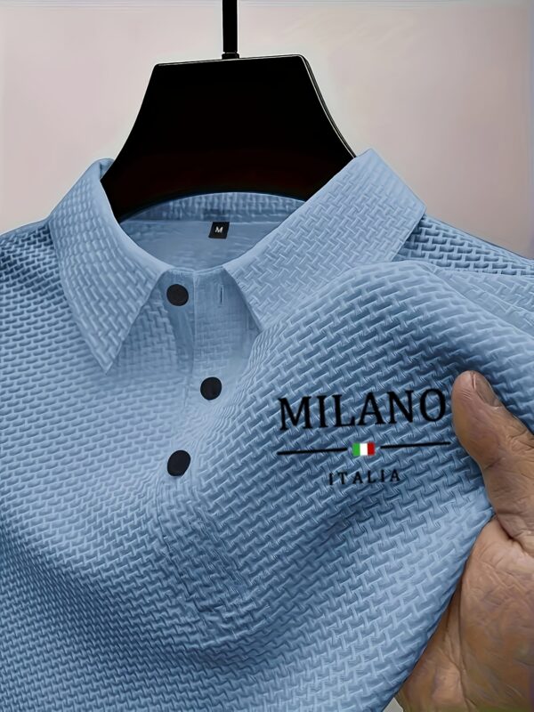 Elson OBM MILIANO Milan Premium Solid Color Business Lapel Breathable Ice Sliky Fiber Fabric Short Sleeve Shirt for Men - Image 8