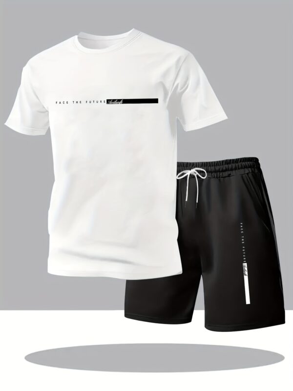 Men'S New Daily Comfortable Two-Piece Set, Including Short-Sleeved Shirt And Shorts, Perfect Choice
