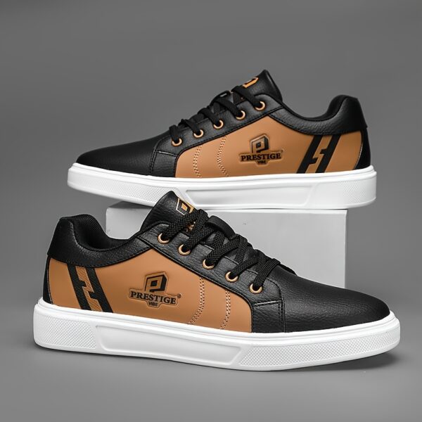 Men'S Low-Top Casual Sneakers - Red & Black Skate Shoes with "Prestige Lives" Graphic, Lace-Up, EVA Sole, Microfiber Synthetic Upper, Perfect for Everyday & Commuting, Ideal Christmas Gift, Everyday Casual Shoes| Bold Design Shoes|Synthetic Upper Sneakers - Image 13