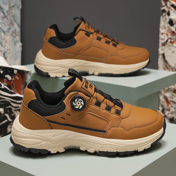 Men's Fashionable Sneakers with Rotary Closure - Casual, Sporty Design, Non-Slip Durable Sole, Shock-Absorbing Athletic Footwear for All Seasons - Image 8