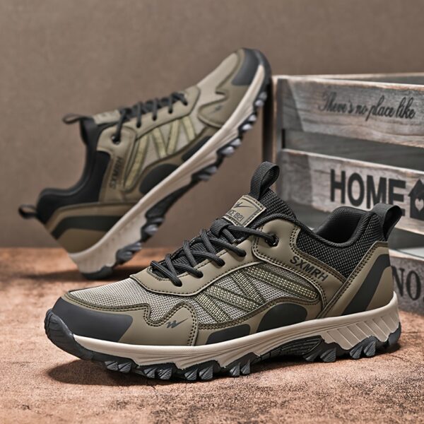 Shuangxing Men'S Outdoor Sports Casual Sneakers, Breathable Fabric and Faux Upper, Low-Top, Round Toe, Lace-Up, All-Season Hiking & Running Shoes with Strong Traction, PVC Sole