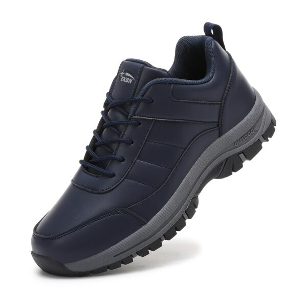 Men's Low-Top All-Season Hiking Sneakers, Black with Gray Accents, Non-Slip Durable Outdoor Sneakers for Men, Lightweight & Breathable for Hiking, Camping, and Casual Wear - Image 2