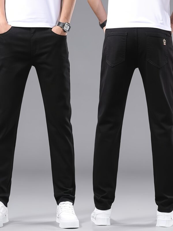 Pure Men's Jeans Slim Fit Straight Leg Versatile Tall and Slim Casual Pants - Image 4