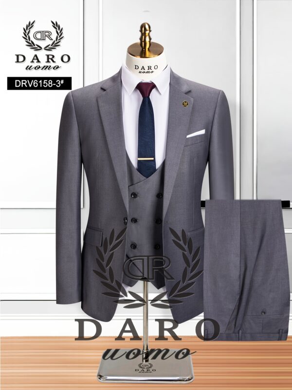 Men's Classic Business Suit Set - Polyester & Rayon Blend, Non-Stretch Fabric, Solid Color, Perfect for Spring/Summer/Fall - Image 3