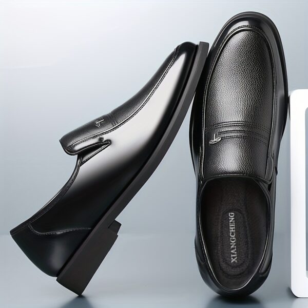 Genuine Leather Men's Breathable Business Formal Casual Shoes, Slip-Resistant Durable Large Size Slip-On Pointed Toe British Groom Wedding Shoes - Image 8
