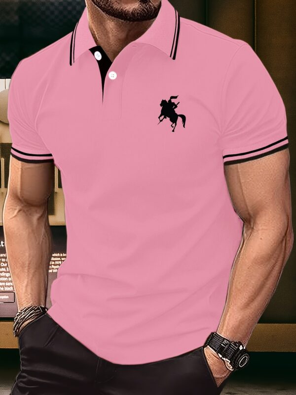 Men'S Light Pink Polo Shirt - Short Sleeve, Regular Fit, Button-Up with Chest Pocket, Summer Work Uniform for Office or Casual Wear, Casual Workwear | Classic Polo Design | Durable Fabri - Image 8